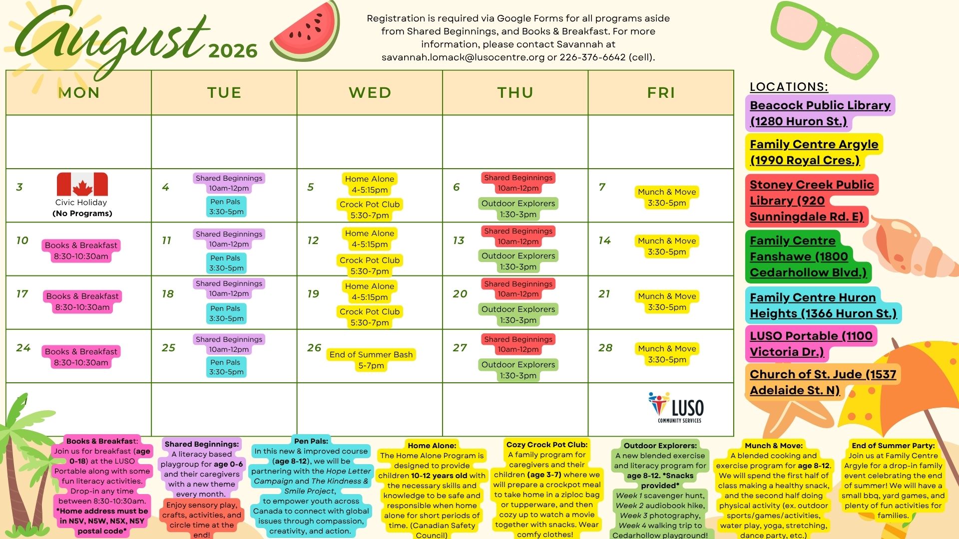 literacy activities calendar