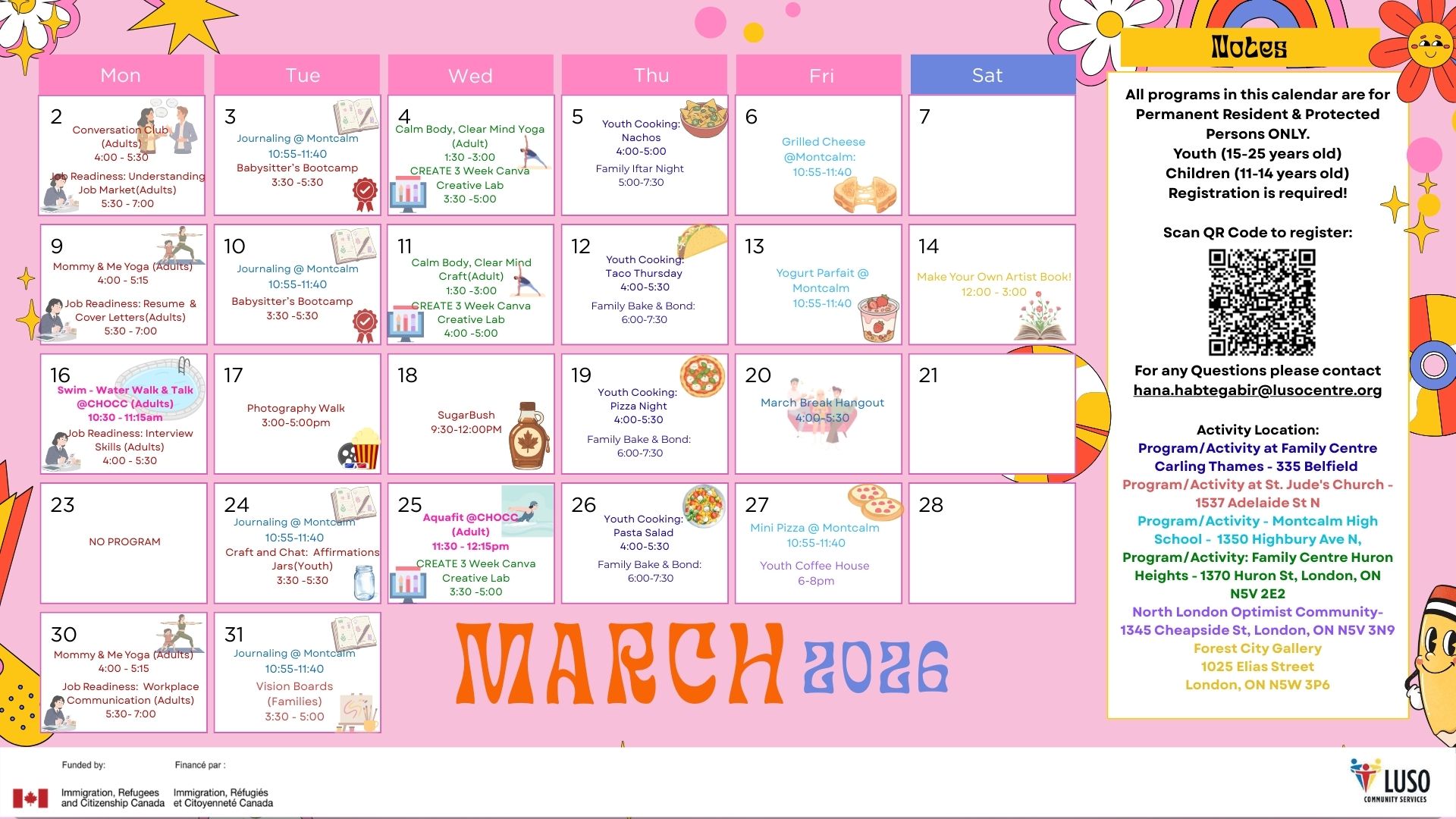 activity calendar