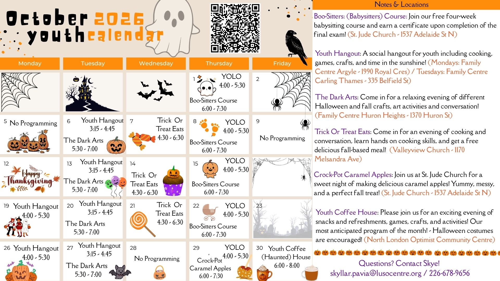 monthly activity calendar